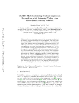 xLSTM-FER: Enhancing Student Expression Recognition with Extended Vision
  Long Short-Term Memory Network