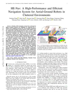 HE-Nav: A High-Performance and Efficient Navigation System for
  Aerial-Ground Robots in Cluttered Environments