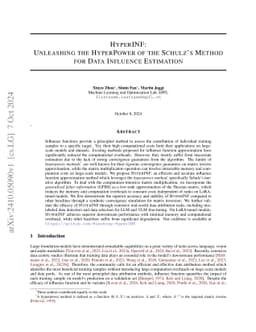 HyperINF: Unleashing the HyperPower of the Schulz's Method for Data
  Influence Estimation