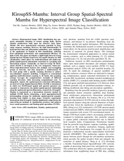 IGroupSS-Mamba: Interval Group Spatial-Spectral Mamba for Hyperspectral
  Image Classification