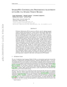 SparsePO: Controlling Preference Alignment of LLMs via Sparse Token
  Masks