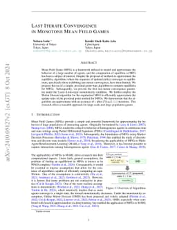 Last Iterate Convergence in Monotone Mean Field Games