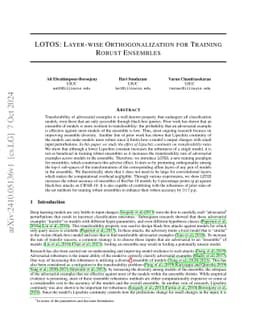 LOTOS: Layer-wise Orthogonalization for Training Robust Ensembles