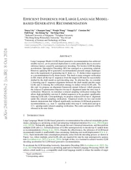 Efficient Inference for Large Language Model-based Generative Recommendation