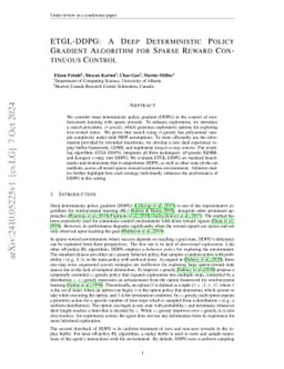 ETGL-DDPG: A Deep Deterministic Policy Gradient Algorithm for Sparse Reward Continuous Control