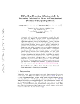 DiffuseReg: Denoising Diffusion Model for Obtaining Deformation Fields
  in Unsupervised Deformable Image Registration
