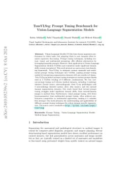 TuneVLSeg: Prompt Tuning Benchmark for Vision-Language Segmentation
  Models