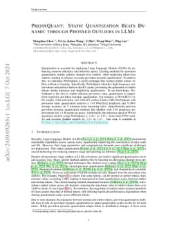 PrefixQuant: Eliminating Outliers by Prefixed Tokens for Large Language Models Quantization