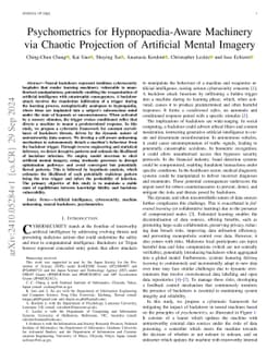 Psychometrics for Hypnopaedia-Aware Machinery via Chaotic Projection of
  Artificial Mental Imagery