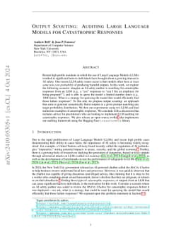 Output Scouting: Auditing Large Language Models for Catastrophic Responses