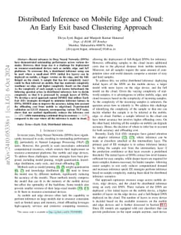 Distributed Inference on Mobile Edge and Cloud: An Early Exit based
  Clustering Approach