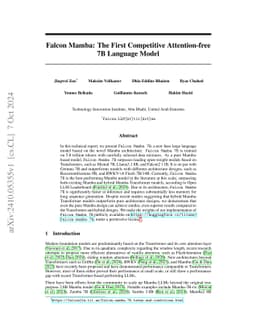 Falcon Mamba: The First Competitive Attention-free 7B Language Model