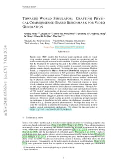 Towards World Simulator: Crafting Physical Commonsense-Based Benchmark
  for Video Generation