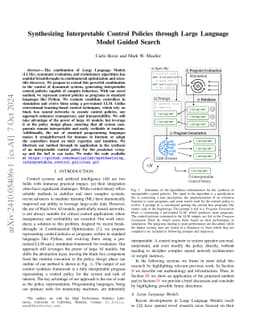 Synthesizing Interpretable Control Policies through Large Language Model Guided Search