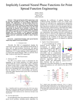 Implicitly Learned Neural Phase Functions for Basis-Free Point Spread Function Engineering