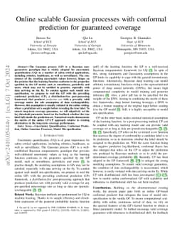 Online scalable Gaussian processes with conformal prediction for
  guaranteed coverage