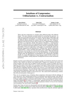 Intuitions of Compromise: Utilitarianism vs. Contractualism