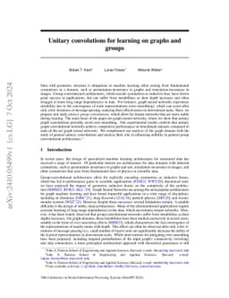 Unitary convolutions for learning on graphs and groups