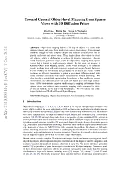 Toward General Object-level Mapping from Sparse Views with 3D Diffusion
  Priors