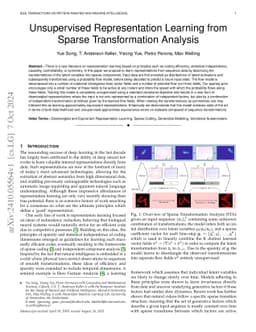 Unsupervised Representation Learning from Sparse Transformation Analysis