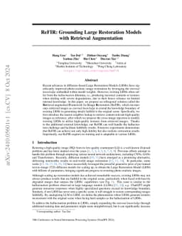 ReFIR: Grounding Large Restoration Models with Retrieval Augmentation