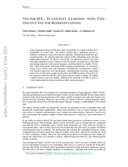 Vector-ICL: In-context Learning with Continuous Vector Representations