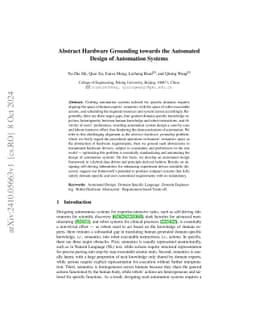 Abstract Hardware Grounding towards the Automated Design of Automation
  Systems