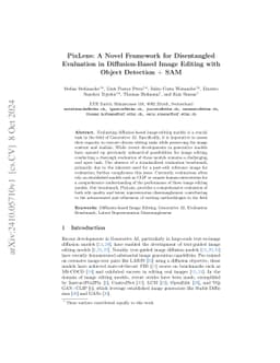 PixLens: A Novel Framework for Disentangled Evaluation in
  Diffusion-Based Image Editing with Object Detection + SAM