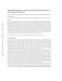 Advancing VR Simulators for Autonomous Vehicle-Pedestrian Interactions:
  A Focus on Multi-Entity Scenarios
