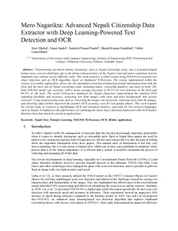 Mero Nagarikta: Advanced Nepali Citizenship Data Extractor with Deep
  Learning-Powered Text Detection and OCR