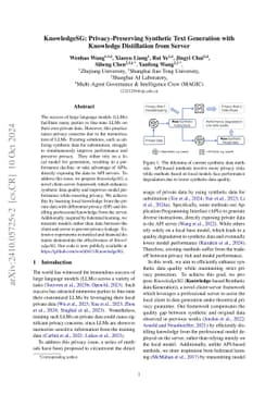 KnowledgeSG: Privacy-Preserving Synthetic Text Generation with Knowledge
  Distillation from Server