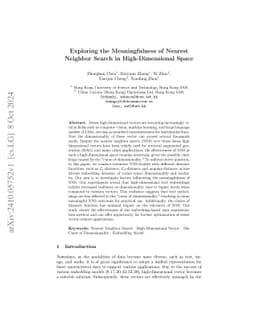 Exploring the Meaningfulness of Nearest Neighbor Search in
  High-Dimensional Space