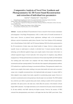 Comparative Analysis of Novel View Synthesis and Photogrammetry for 3D
  Forest Stand Reconstruction and extraction of individual tree parameters