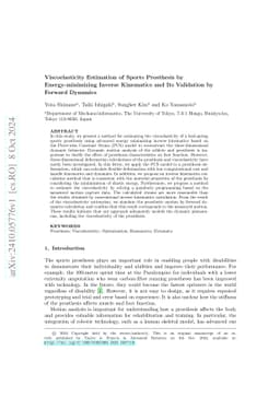 Viscoelasticity Estimation of Sports Prosthesis by Energy-minimizing
  Inverse Kinematics and Its Validation by Forward Dynamics
