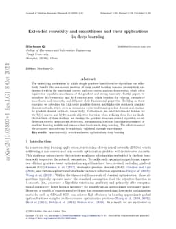 Extended convexity and smoothness and their applications in deep learning