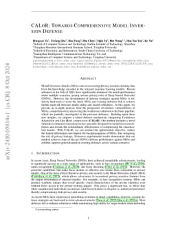 CALoR: Towards Comprehensive Model Inversion Defense