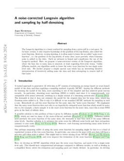 A noise-corrected Langevin algorithm and sampling by half-denoising