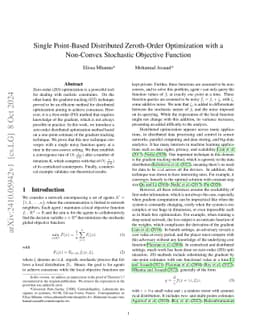 Single Point-Based Distributed Zeroth-Order Optimization with a
  Non-Convex Stochastic Objective Function