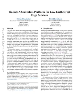 Komet: A Serverless Platform for Low-Earth Orbit Edge Services