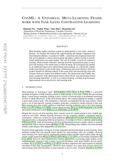 ConML: A Universal Meta-Learning Framework with Task-Level Contrastive
  Learning