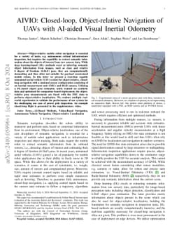 AIVIO: Closed-loop, Object-relative Navigation of UAVs with AI-aided
  Visual Inertial Odometry