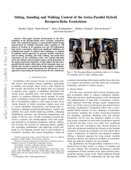 Sitting, Standing and Walking Control of the Series-Parallel Hybrid
  Recupera-Reha Exoskeleton