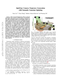 SplaTraj: Camera Trajectory Generation with Semantic Gaussian Splatting
