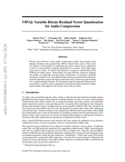 Variable Bitrate Residual Vector Quantization for Audio Coding