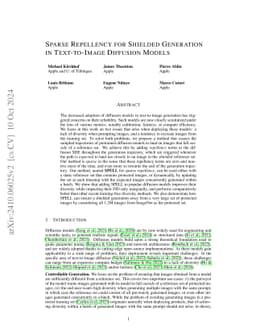Sparse Repellency for Shielded Generation in Text-to-image Diffusion
  Models