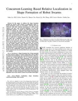 Concurrent-Learning Based Relative Localization in Shape Formation of Robot Swarms (Extended version)