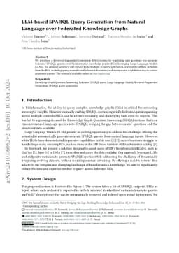 LLM-based SPARQL Query Generation from Natural Language over Federated Knowledge Graphs