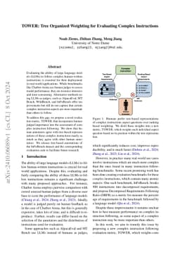 TOWER: Tree Organized Weighting for Evaluating Complex Instructions