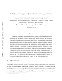 Distributed Tomographic Reconstruction with Quantization