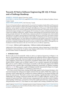 Towards AI-Native Software Engineering (SE 3.0): A Vision and a
  Challenge Roadmap